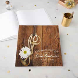 Rustic Daisy Horse Bit Viering van het Leven Gastenboek