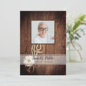 Rustic Daisy Horse Bit Westerne begrafenis Programmakaart (Staand voorkant)