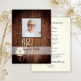 Rustic Daisy Horse Bit Westerne begrafenis Programmakaart