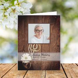 Rustic Daisy Horse Bit Westerne begrafenissympathi Bedankkaart