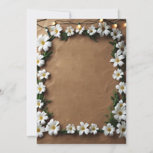 Rustic Daisy Lights Kaart (Achterkant)