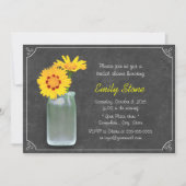 Rustic Daisy & Mason Jar Chalkboard Vrijgezellenfe Kaart (Voorkant)