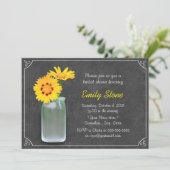 Rustic Daisy & Mason Jar Chalkboard Vrijgezellenfe Kaart (Staand voorkant)