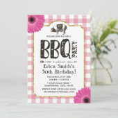 Rustic Daisy Pig Roast BBQ roze gefingeerde dag Kaart (Staand voorkant)