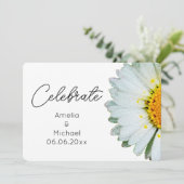 Rustic Daisy Summer Wedding Invitation Kaart (Staand voorkant)