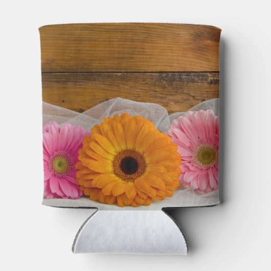 Rustic Daisy Trio Country Barn Wedding Favors Blikjeskoeler (Achterkant)