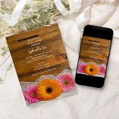 Rustic Daisy Trio Country Vrijgezellenfeest Kaart