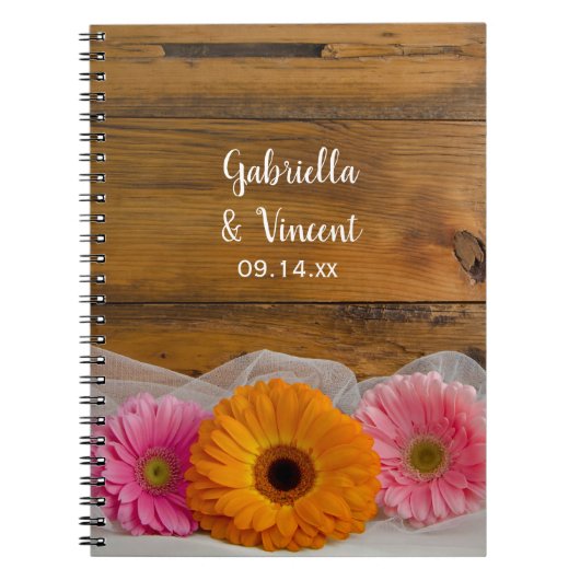Rustic Daisy Trio country Wedding Notitieboek (Voorkant)
