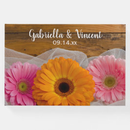 Rustic Daisy Trio en Barn Wood Country Wedding Gastenboek