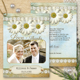 Rustic Daisy Wedding Foto Dank je wel Bedankkaart