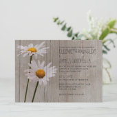 Rustic Daisy Wedding Invitations Kaart (Staand voorkant)