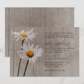 Rustic Daisy Wedding Invitations Kaart (Voorkant / Achterkant)