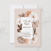 Rustic Daisy Wedding RSVP Kaartje (Voorkant)