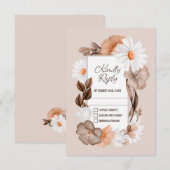 Rustic Daisy Wedding RSVP Kaartje (Voorkant / Achterkant)