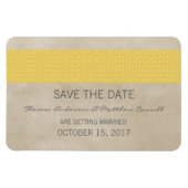 Rustic Damask bewaar de Datum Magnet, Geel Magneet (Horizontaal)