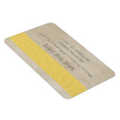 Rustic Damask bewaar de Datum Magnet, Geel Magneet (Rechterzijde)