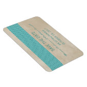 Rustic Damask bewaart de Magnetdatum, Blauwgroen Magneet (Rechterzijde)