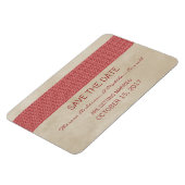 Rustic Damask sparen de Datum Magnet, Rood Magneet (Linkerzijde)