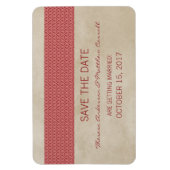 Rustic Damask sparen de Datum Magnet, Rood Magneet (Verticaal)