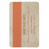 Rustic Damask sparen de Magnetdatum, Oranje Magneet (Verticaal)