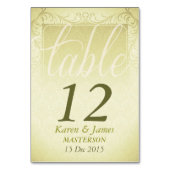 Rustic Damask Wedding Table Number Kaart (Voorkant)