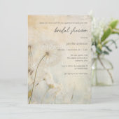 Rustic Dandelion Bridal Shower Invitation Kaart (Staand voorkant)