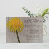Rustic Dandelion Bridal Shower Invitations Kaart (Staand voorkant)