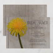 Rustic Dandelion Bridal Shower Invitations Kaart (Voorkant / Achterkant)