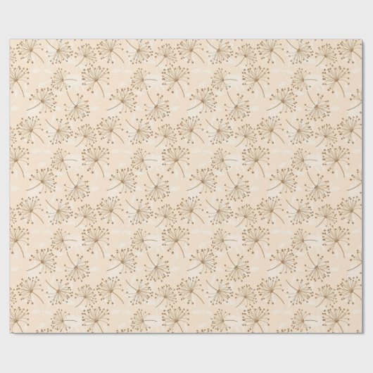 Rustic Dandelion Flower  Pattern Cadeaupapier (Vlak)