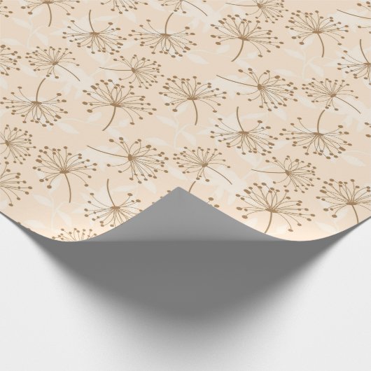 Rustic Dandelion Flower Pattern Cadeaupapier (Hoek)
