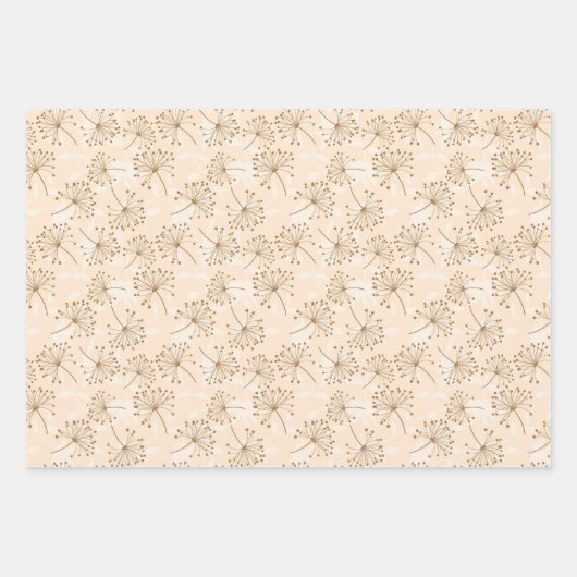 Rustic Dandelion Flower  Pattern Inpakpapier Vel (Voorkant 2)