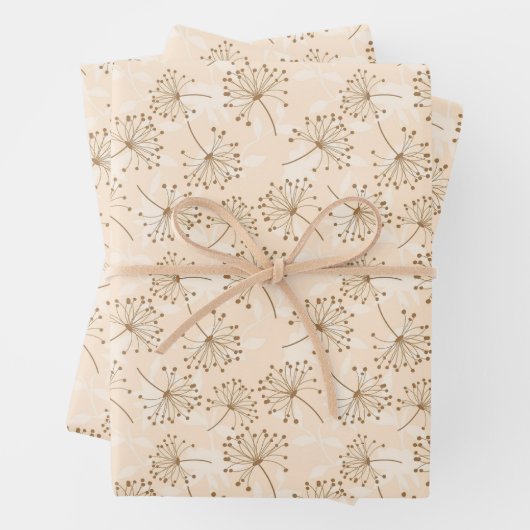 Rustic Dandelion Flower Pattern Inpakpapier Vel (In situ)