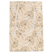 Rustic Dandelion Flower Pattern Medium Cadeauzakje (Voorkant)
