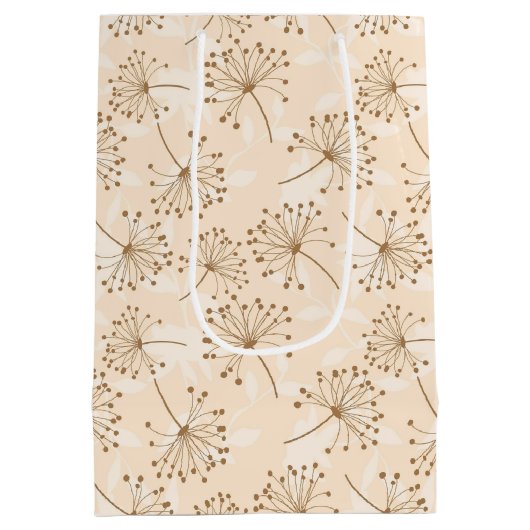 Rustic Dandelion Flower Pattern Medium Cadeauzakje (Achterkant)