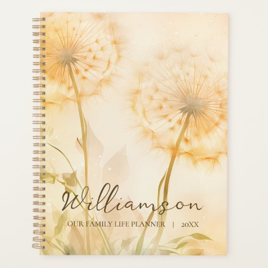 Rustic Dandelion Our Family Life  Planner (Voorkant)