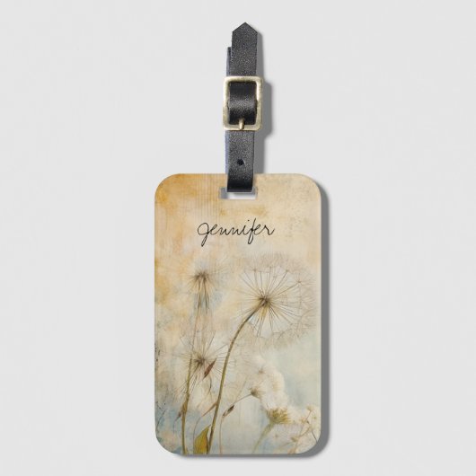 Rustic Dandelions Bagagelabel (Voorkant (verticaal))