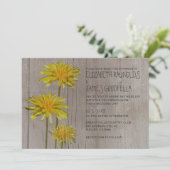 Rustic Dandelions Wedding Invitations Kaart (Staand voorkant)