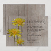 Rustic Dandelions Wedding Invitations Kaart (Voorkant / Achterkant)