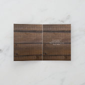 Rustic Dank Hout Bedankt van de Bruidegom Kaart (Binnen)