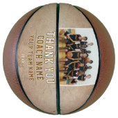 Rustic Dank je Coach Team Naam Foto Basketbal (Verticaal)