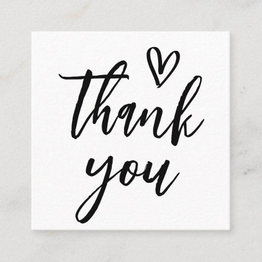 Rustic dank u manuscript vierkante visitekaartje (Voorkant)