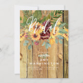 Rustic Dansend Sunflower Dusty Roos Vrijgezellenfe Kaart (Voorkant)