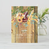 Rustic Dansend Sunflower Dusty Roos Vrijgezellenfe Kaart (Staand voorkant)