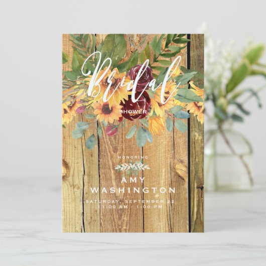 Rustic Dansend Sunflower Vrijgezellenfeest Kaart (Staand voorkant)