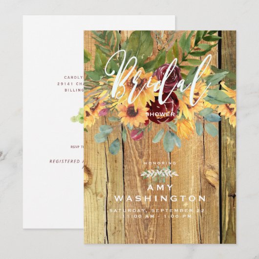 Rustic Dansend Sunflower Vrijgezellenfeest Kaart (Voorkant / Achterkant)