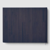 Rustic Dark Blue Wood Mountain Landscape Gastenboek (Achterkant)