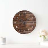 Rustic Dark Brown Reclam Wood Farmhouse Grote Klok (Huis)