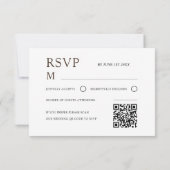 Rustic Dark Brown Watercolor Floral RSVP (Achterkant)