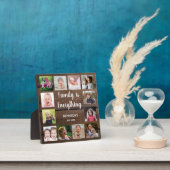 Rustic Dark Brown Wood 12 Foto Collage Family Fotoplaat (Insitu)