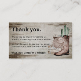 Rustic Dark Dank je Baby Cowboy Informatiekaartje